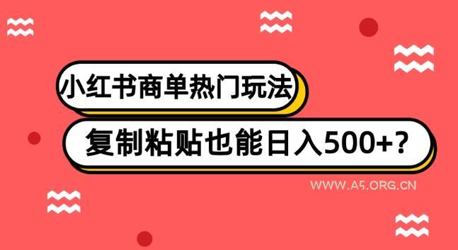 小红书商单热门玩法,复制粘贴也能日入500+-小红泡