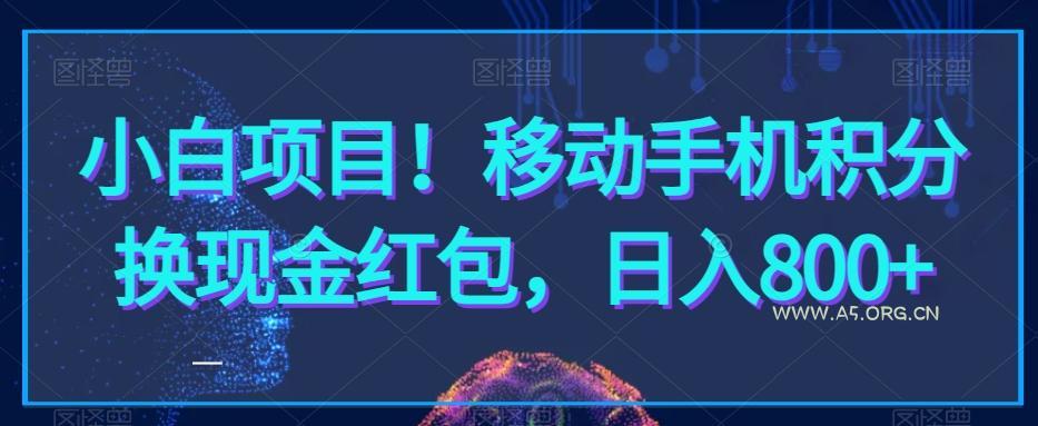 小白项目!移动手机积分换现金红包,日入800+-小红泡