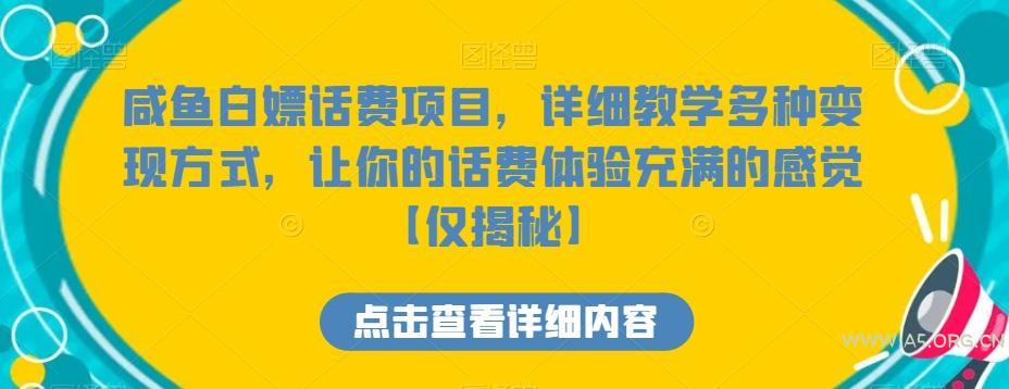 咸鱼白嫖话费项目,详细教学多种变现方式,让你的话费体验充满的感觉【仅揭秘】-小红泡