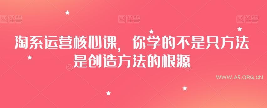 淘系运营核心课,你学的不是只方法是创造方法的根源-小红泡