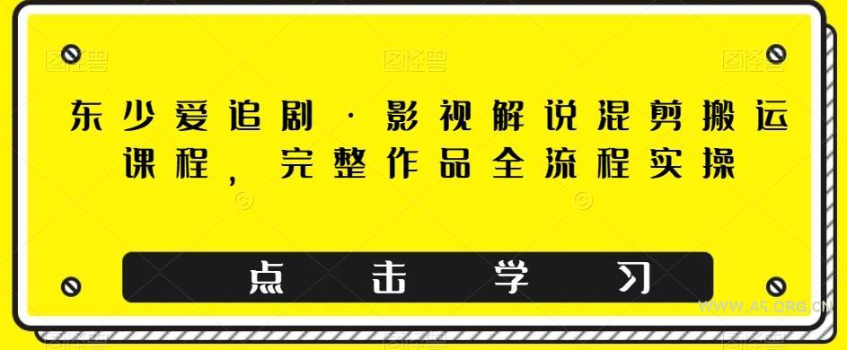 东少爱追剧·影视解说混剪搬运课程，完整作品全流程实操-小红泡