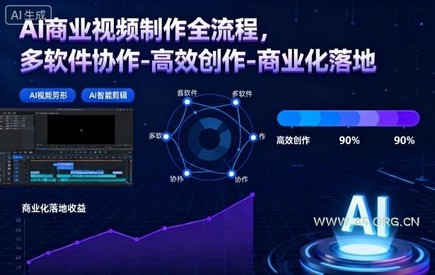 AI商业视频制作全流程,多软件协作-高效创作-商业化落地-小红泡