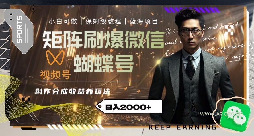 矩阵刷爆微信蝴蝶号创作者分成计划收益的新玩法，日入2000+【揭秘】-小红泡
