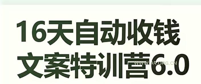 16天自动收钱文案特训营6.0，学会儿每天自动咔咔收钱-小红泡
