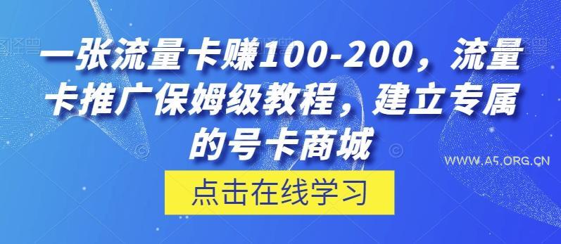 一张流量卡赚100-200，流量卡推广保姆级教程，建立专属的号卡商城-小红泡