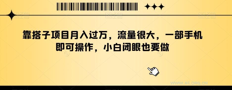 靠搭子项目月入过万,流量很大,一部手机即可操作,小白闭眼也要做-小红泡