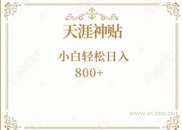 神级项目！天涯神贴再现江湖！小白轻松入手，三个月变现10w+-小红泡