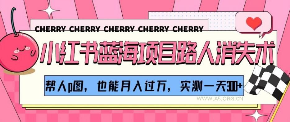 小红书蓝海项目路人消失术,帮人p图,也能月入过万,实测一天300+【揭秘】-小红泡