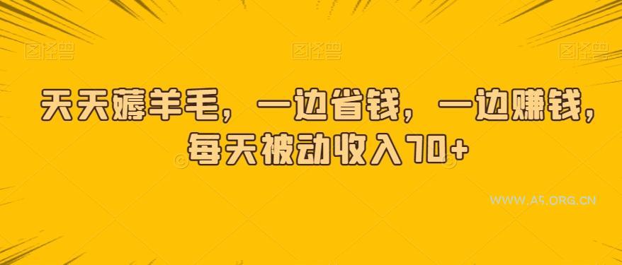 天天薅羊毛，一边省钱，一边赚钱，每天被动收入70+-小红泡