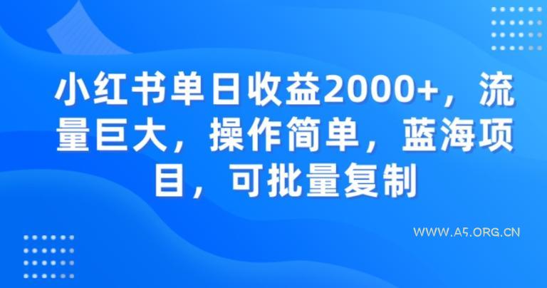 小红书单日收益2000+,流量巨大,操作简单,蓝海项目,可批量操作-小红泡