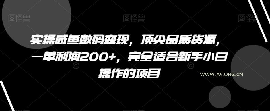 实操咸鱼数码变现,顶尖品质货源,一单利润200+,完全适合新手小白操作的项目【揭秘】-小红泡