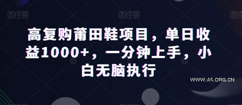 高复购莆田鞋项目，单日收益1000+，一分钟上手，小白无脑执行-小红泡