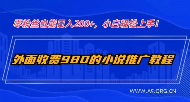 外面收费980的小说推广教程:零粉丝也能日入200+,小白轻松上手!-小红泡