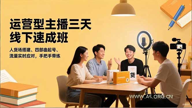 运营型主播三天线下班,人货场搭建,四部曲起号,流量实时应对,手把手带练-小红泡