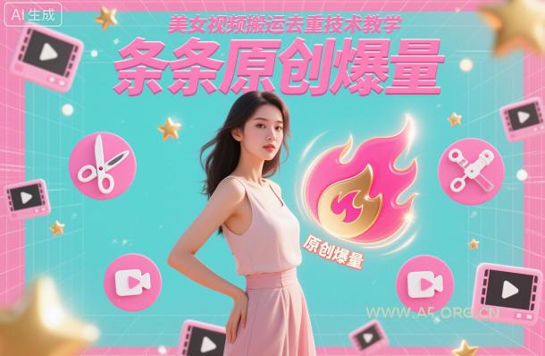 美女视频搬运去重技术教学,条条原创爆量-小红泡