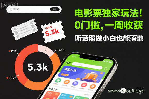 电影票独家玩法!0门槛,一周收获5.3k,听话照做小白也能落地【揭秘】-小红泡