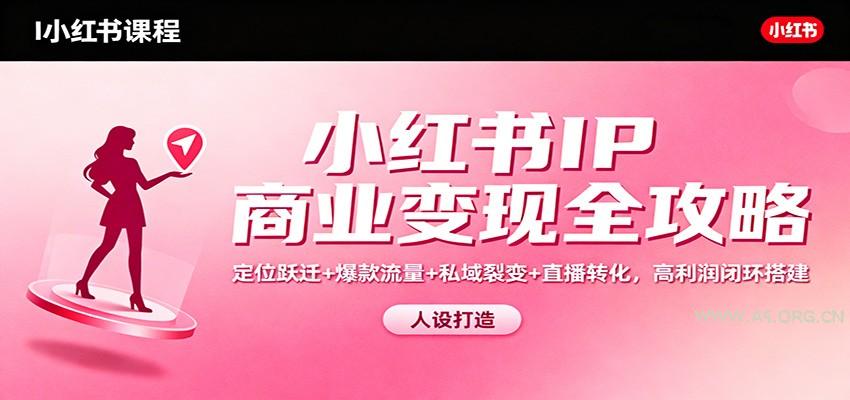 小红书IP商业变现全攻略：定位跃迁+爆款流量+私域裂变+直播转化，高利润闭环搭建-小红泡