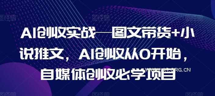 AI创收实战—图文带货+小说推文，AI创收从0开始，自媒体创收必学项目-小红泡