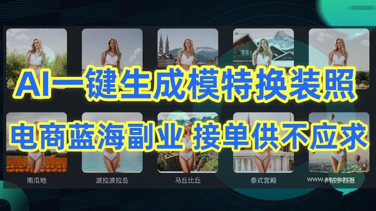 AI制作一键生成模特换装照，电商蓝海副业，接单供不应求-小红泡