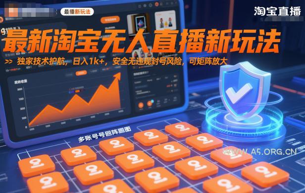 最新淘宝无人直播新玩法，独家技术护航，日入1k+，安全无违规封号风险，可矩阵放大【揭秘】-小红泡