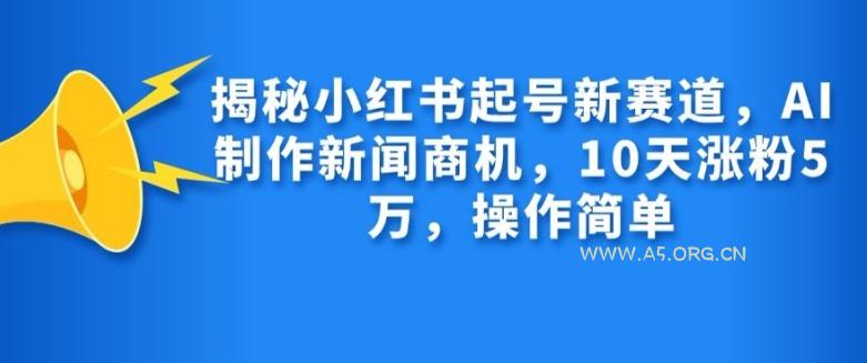 揭秘小红书起号新赛道，AI制作新闻商机，10天涨粉1万，操作简单-小红泡