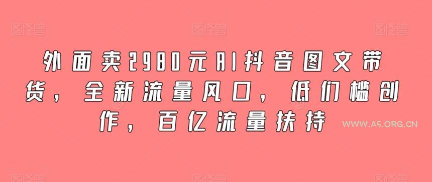 外面卖2980元AI抖音图文带货,全新流量风口,低们槛创作,百亿流量扶持-小红泡