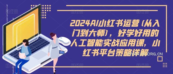 2024AI小红书运营(从入门到大师)，好学好用的人工智能实战应用课，小红书平台策略详解-小红泡