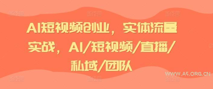 AI短视频创业,实体流量实战,AI/短视频/直播/私域/团队-小红泡