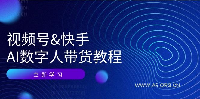 视频号快手AI数字人带货教程：认知、技术、运营、拓展与资源变现-小红泡