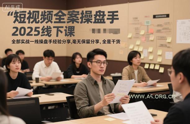 短视频全案操盘手2025线下课，全部实战一线操盘手经验分享，毫无保留分享，全是干货-小红泡