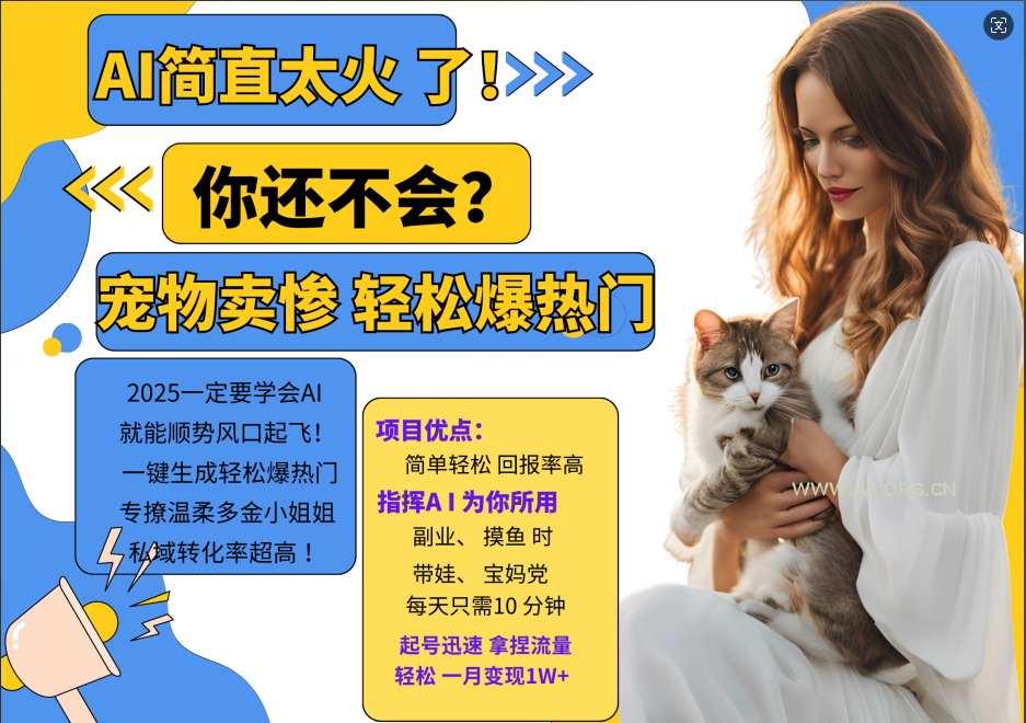 AI热门项目 动物打工视频搬砖 一键生成轻松爆热门 专撩温柔多金小姐姐 私域变先1W+-小红泡