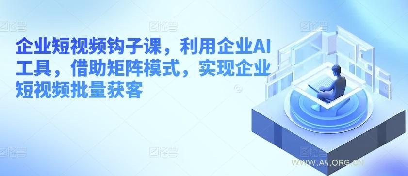 企业短视频钩子课，利用企业AI工具，借助矩阵模式，实现企业短视频批量获客-小红泡