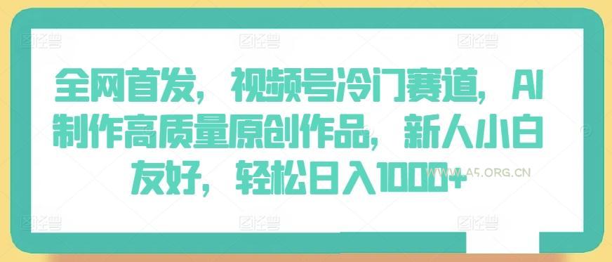 全网首发,视频号冷门赛道,AI制作高质量原创作品,新人小白友好,轻松日入1000+【揭秘】-小红泡