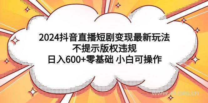(9305期)2024抖音直播短剧变现最新玩法,不提示版权违规 日入600+零基础 小白可操作-小红泡