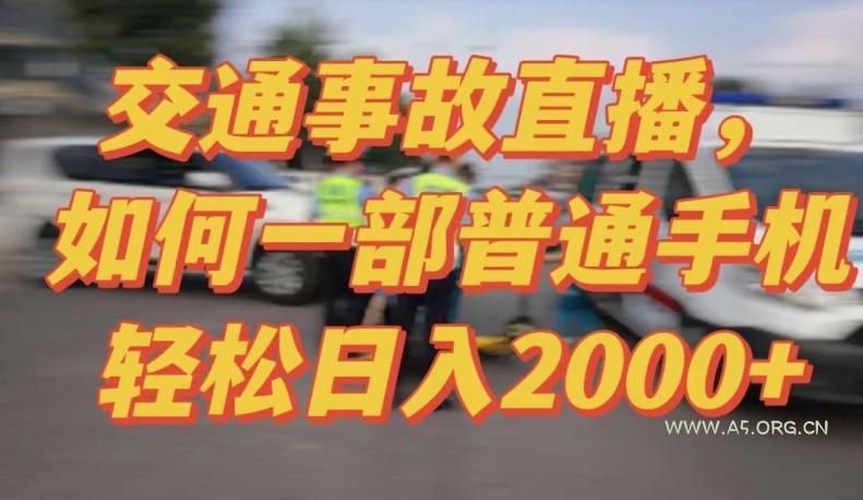2024最新玩法半无人交通事故直播，实战式教学，轻松日入2000＋，人人都可做【揭秘】-小红泡