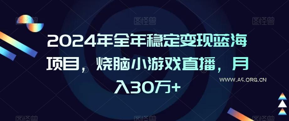 2024年全年稳定变现蓝海项目，烧脑小游戏直播，月入30万+【揭秘】-小红泡
