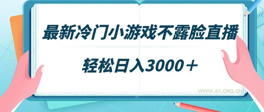最新冷门小游戏不露脸直播,场观稳定几千,轻松日入3000+-小红泡