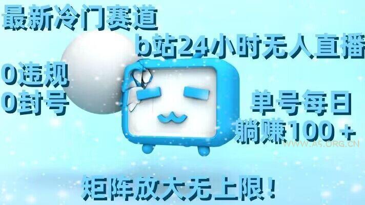 最新冷门赛道，b站24小时无人直播，0违规0封号，单号每日躺赚100＋，矩阵放大无上限【揭秘】-小红泡