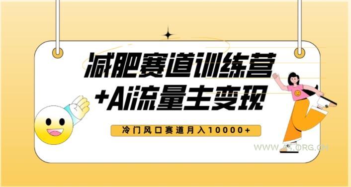 全新减肥赛道AI流量主+训练营变现玩法教程，蓝海冷门赛道小白轻松上手，月入10000+【揭秘】-小红泡