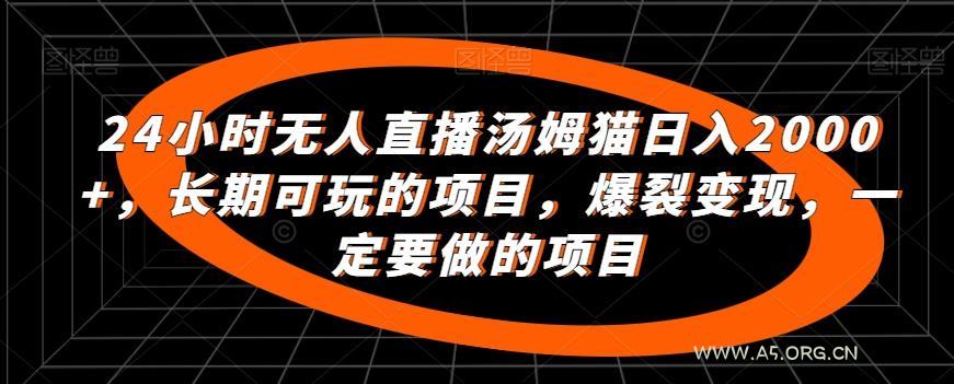 24小时无人直播汤姆猫日入2000+,长期可玩的项目,爆裂变现,一定要做的项目【揭秘】-小红泡