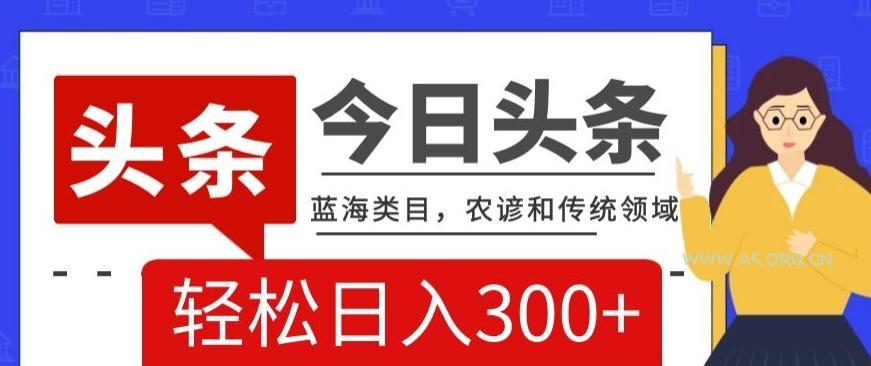 AI头条传统和农谚领域，蓝海类目，搬运+AI优化，轻松日入300+【揭秘】-小红泡