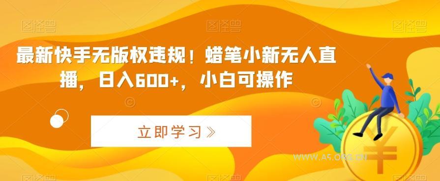 最新快手无版权违规！蜡笔小新无人直播，日入600+，小白可操作【揭秘】-小红泡