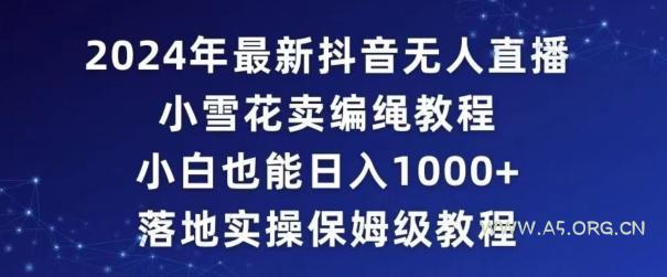 2024年抖音最新无人直播小雪花卖编绳项目，小白也能日入1000+落地实操保姆级教程【揭秘】-小红泡