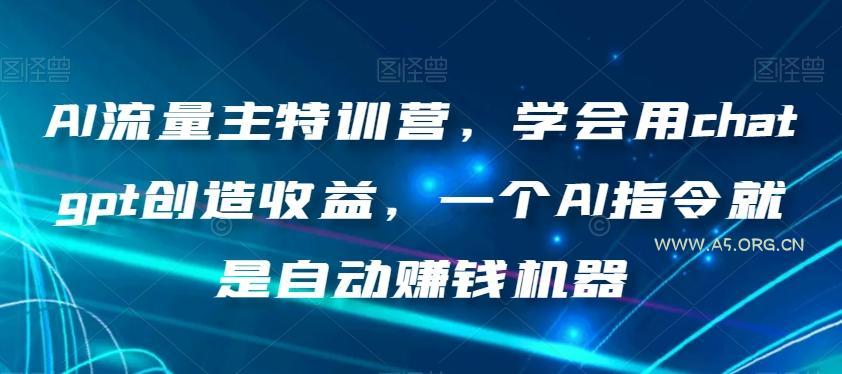 AI流量主特训营，学会用chatgpt创造收益，一个AI指令就是自动赚钱机器-小红泡
