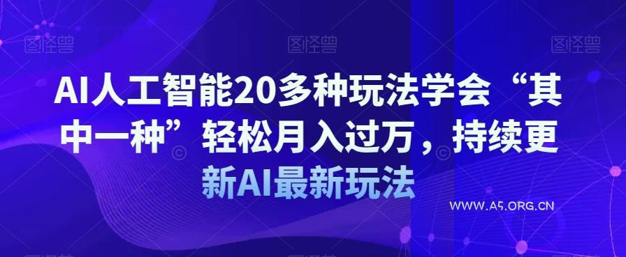 AI人工智能20多种玩法学会“其中一种”轻松月入过万，持续更新AI最新玩法-小红泡