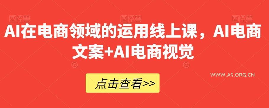 AI在电商领域的运用线上课,AI电商文案+AI电商视觉-小红泡