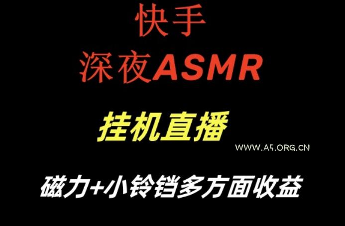 快手深夜ASMR挂机直播,磁力+小铃铛收益(附带工具和5G素材)【揭秘】-小红泡