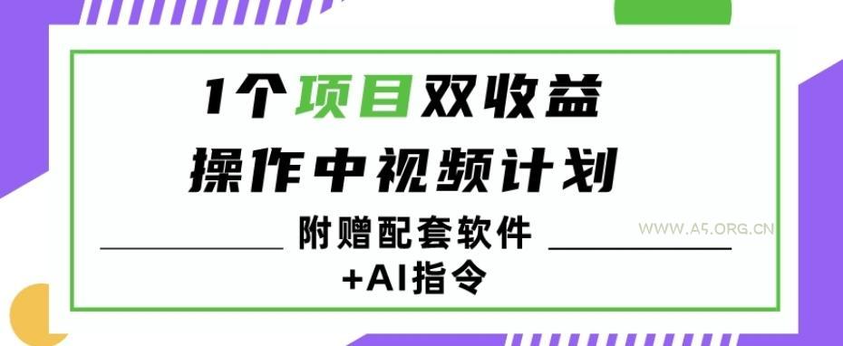 1个项目双收益？操作中视频计划1天最高3100+收益？（附赠配套软件+AI指令）-小红泡