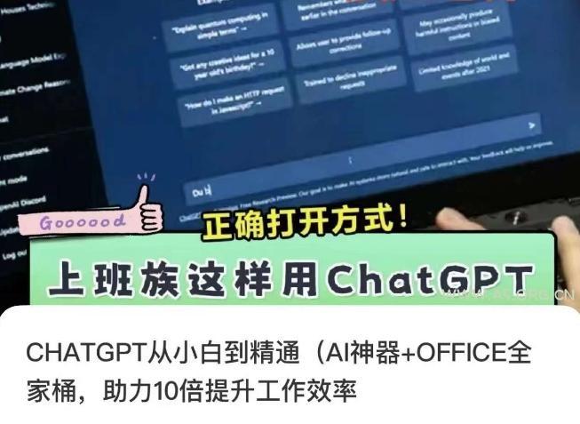 CHATGPT从小白到精通，AI神器+OFFICE全家桶，助力10倍提升工作效率-小红泡