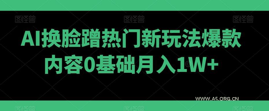AI换脸蹭热门新玩法爆款内容0基础月入1W+-小红泡